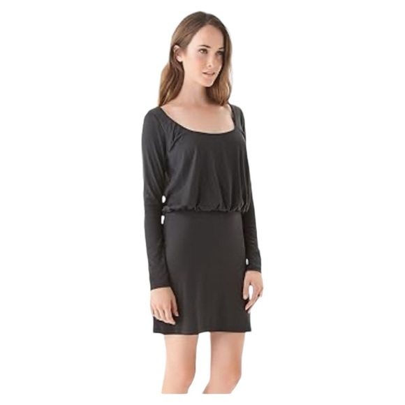 Susana Monaco Greta Long  Sleeve Black Mini Dress size Large - Picture 2 of 7